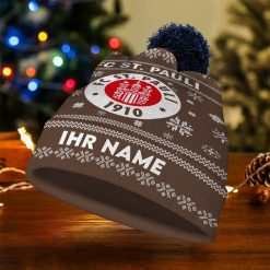 FC St. Pauli Individueller Name Neue Version Weihnachtsmütze