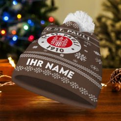 FC St. Pauli Individueller Name Neue Version Weihnachtsmütze