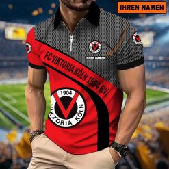 FC Viktoria Köln Individueller Name Neues Modell – Reißverschluss Poloshirt