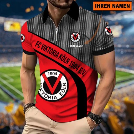 FC Viktoria Köln Individueller Name Neues Modell – Reißverschluss Poloshirt