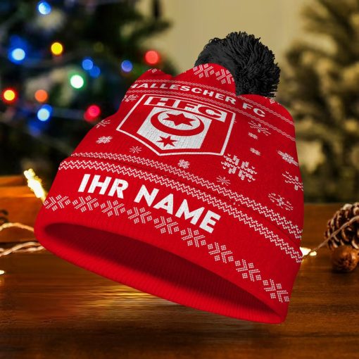 Hallescher FC Individueller Name Neue Version Weihnachtsmütze Hallescher FC Individueller Name Neue Version Weihnachtsmütze