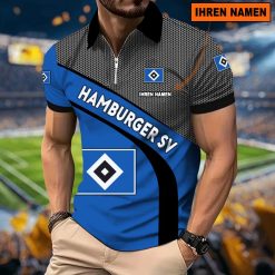 Hamburger SV Individueller Name Neues Modell – Reißverschluss Poloshirt