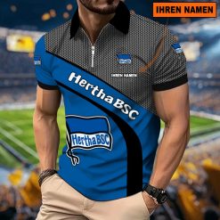 Hertha BSC Individueller Name Neues Modell – Reißverschluss Poloshirt