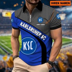 Karlsruher SC Individueller Name Neues Modell – Reißverschluss Poloshirt