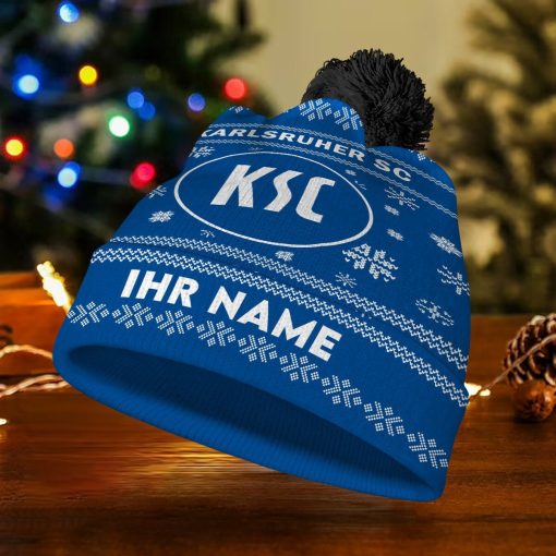 Karlsruher SC Individueller Name Neue Version Weihnachtsmütze Karlsruher SC Individueller Name Neue Version Weihnachtsmütze