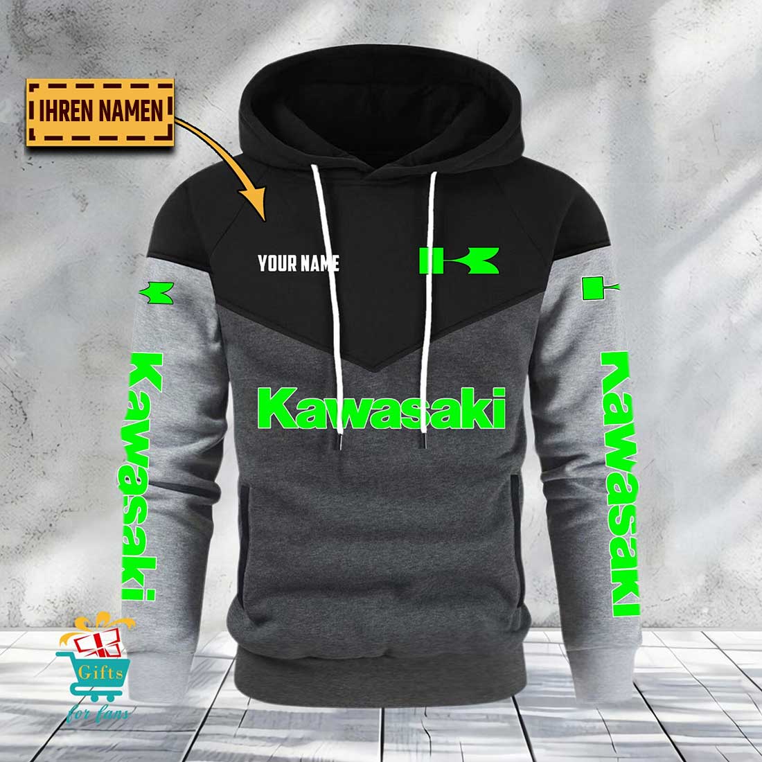 Kawasaki Individueller Name Neuauflage Gemütlicher Hoodie Kawasaki Individueller Name Neuauflage Gemütlicher Hoodie