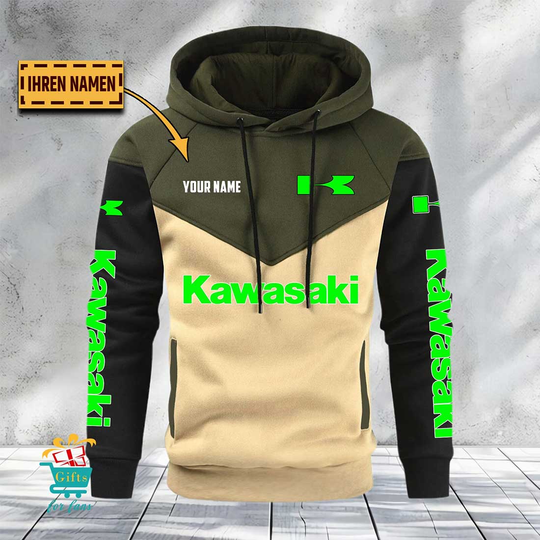 Kawasaki Individueller Name Neuauflage Gemütlicher Hoodie Kawasaki Individueller Name Neuauflage Gemütlicher Hoodie