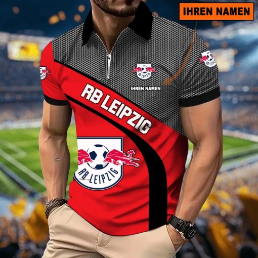 RB Leipzig Individueller Name Neues Modell – Reißverschluss Poloshirt