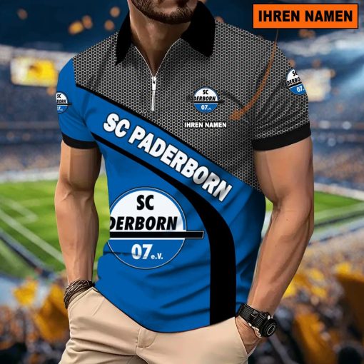 SC Paderborn 07 Individueller Name Neues Modell – Reißverschluss Poloshirt