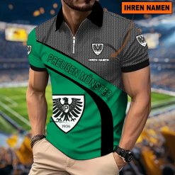 SC Preußen Münster Individueller Name Neues Modell – Reißverschluss Poloshirt