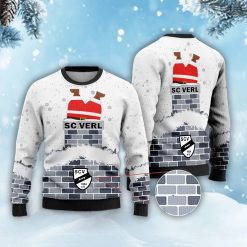 Neues Modell: SC Verl Weihnachtspullover mit Weihnachtsmann-Motiv