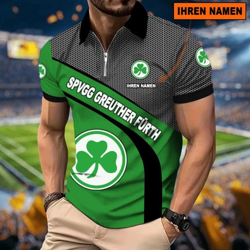 SpVgg Greuther Fürth Individueller Name Neues Modell – Reißverschluss Poloshirt