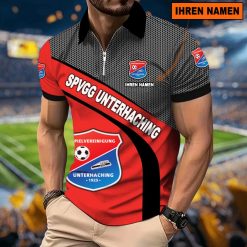 SpVgg Unterhaching Individueller Name Neues Modell – Reißverschluss Poloshirt