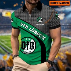 VfB Lübeck Individueller Name Neues Modell – Reißverschluss Poloshirt