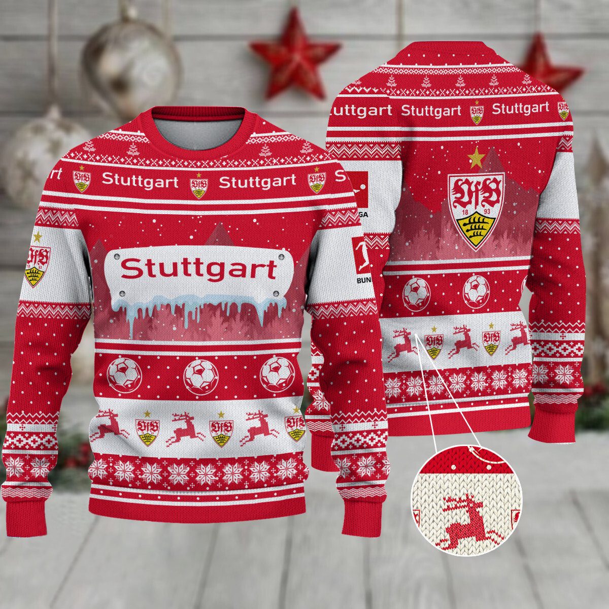 VfB Stuttgart Weihnachtspullover im neuen Design VfB Stuttgart Weihnachtspullover im neuen Design