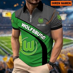 VfL Wolfsburg Individueller Name Neues Modell – Reißverschluss Poloshirt
