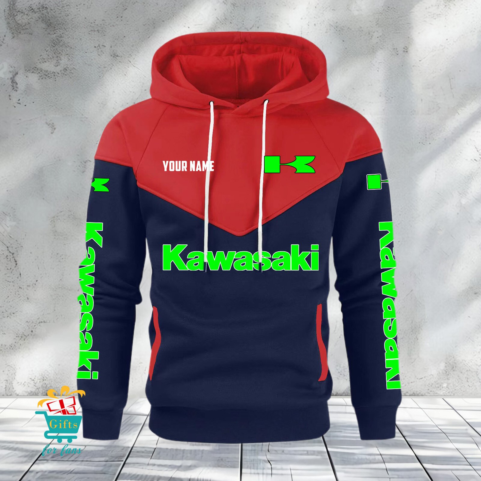Kawasaki Individueller Name Neuauflage Gemütlicher Hoodie Kawasaki Individueller Name Neuauflage Gemütlicher Hoodie