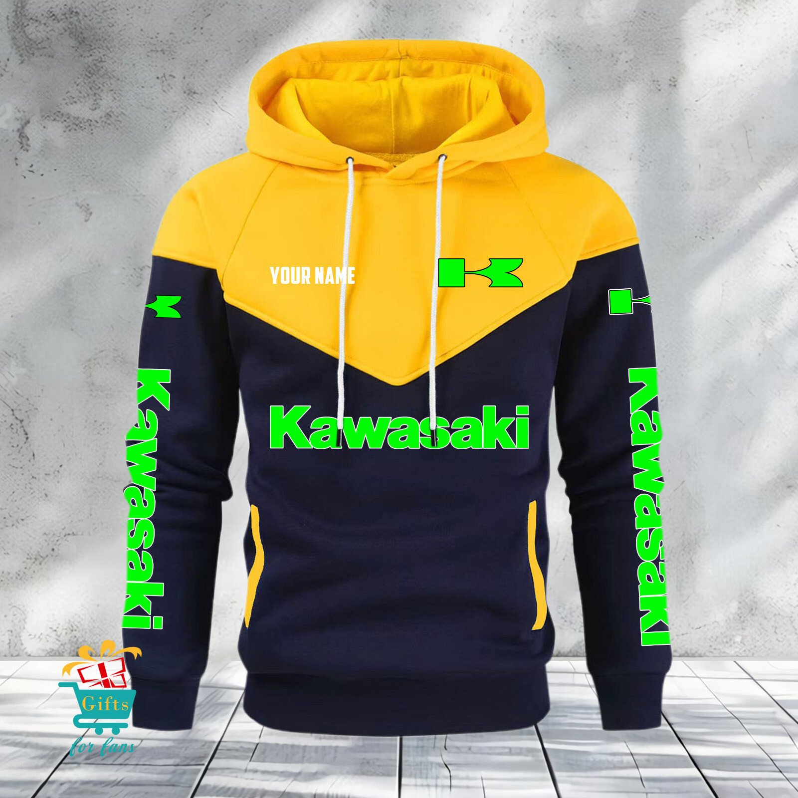 Kawasaki Individueller Name Neuauflage Gemütlicher Hoodie Kawasaki Individueller Name Neuauflage Gemütlicher Hoodie
