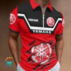 Yamaha Individueller Name Neues Design Reißverschluss Poloshirt