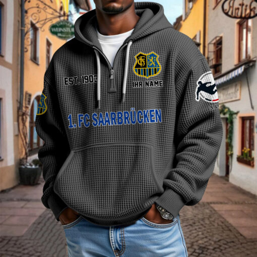 1. FC Saarbrücken – Waffel-Hoodie neue Version mit Ihrem Namen 1. FC Saarbrücken – Waffel-Hoodie neue Version mit Ihrem Namen