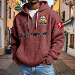 Bayer 04 Leverkusen – Waffel-Hoodie neue Version mit Ihrem Namen