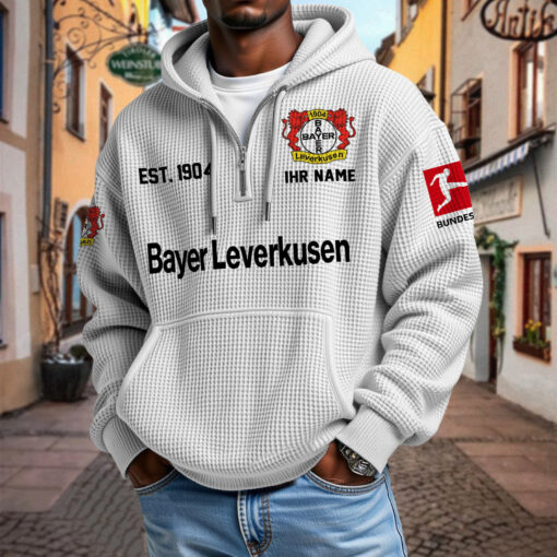 Bayer 04 Leverkusen – Waffel-Hoodie neue Version mit Ihrem Namen Bayer 04 Leverkusen – Waffel-Hoodie neue Version mit Ihrem Namen