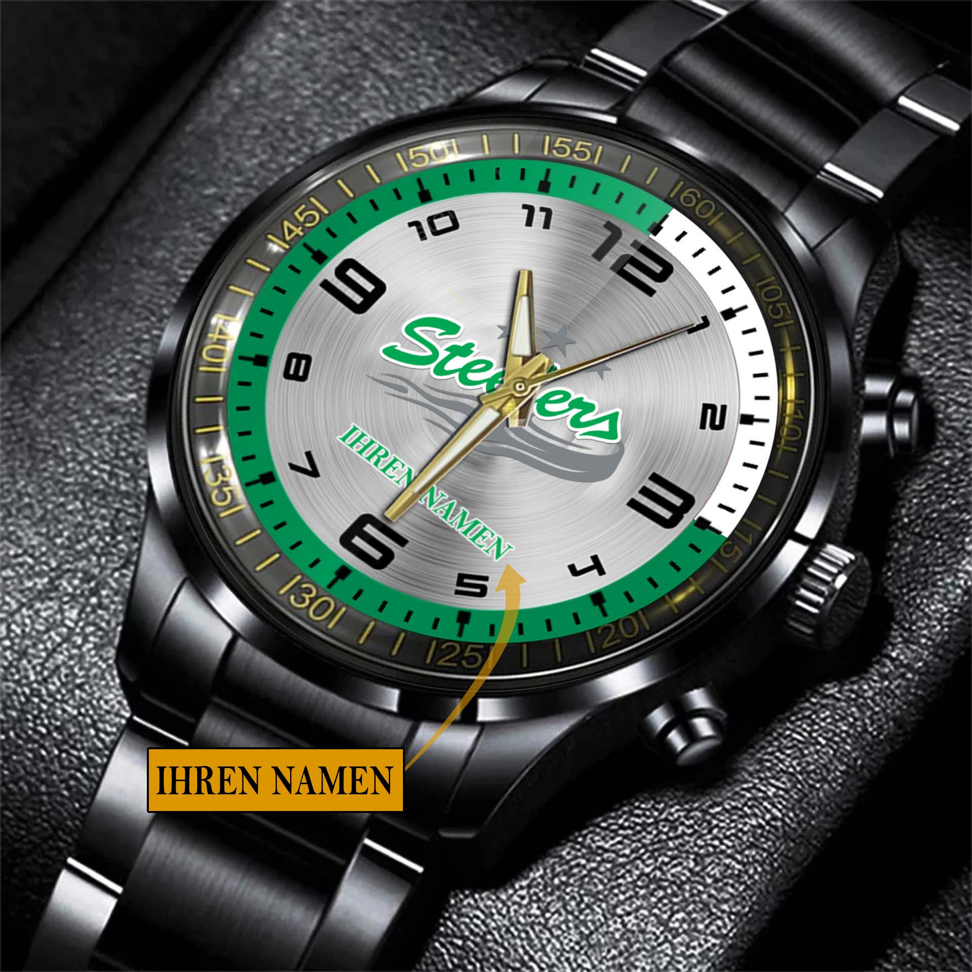 Bietigheim Steelers Individueller Name Stahluhr Bietigheim Steelers Individueller Name Stahluhr