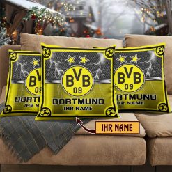 Borussia Dortmund – Individueller Name im neuen Design, Kissen mit Füllung