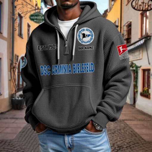 DSC Arminia Bielefeld – Waffel-Hoodie neue Version mit Ihrem Namen DSC Arminia Bielefeld – Waffel-Hoodie neue Version mit Ihrem Namen