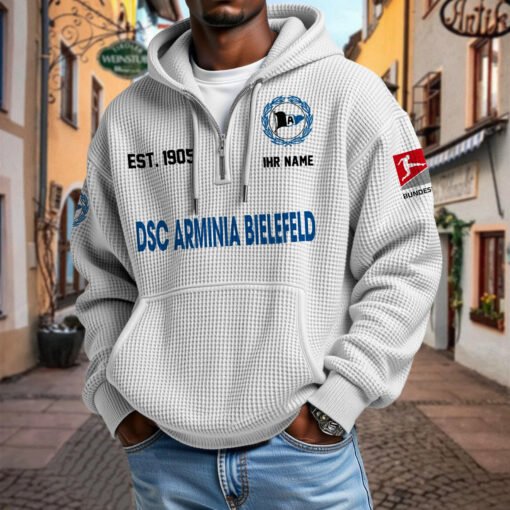 DSC Arminia Bielefeld – Waffel-Hoodie neue Version mit Ihrem Namen DSC Arminia Bielefeld – Waffel-Hoodie neue Version mit Ihrem Namen