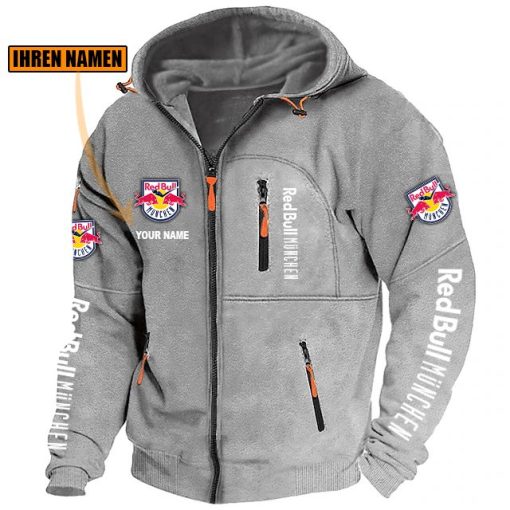 EHC Red Bull München Individueller Name Neue Version Zip-Up-Jacke EHC Red Bull München Individueller Name Neue Version Zip-Up-Jacke