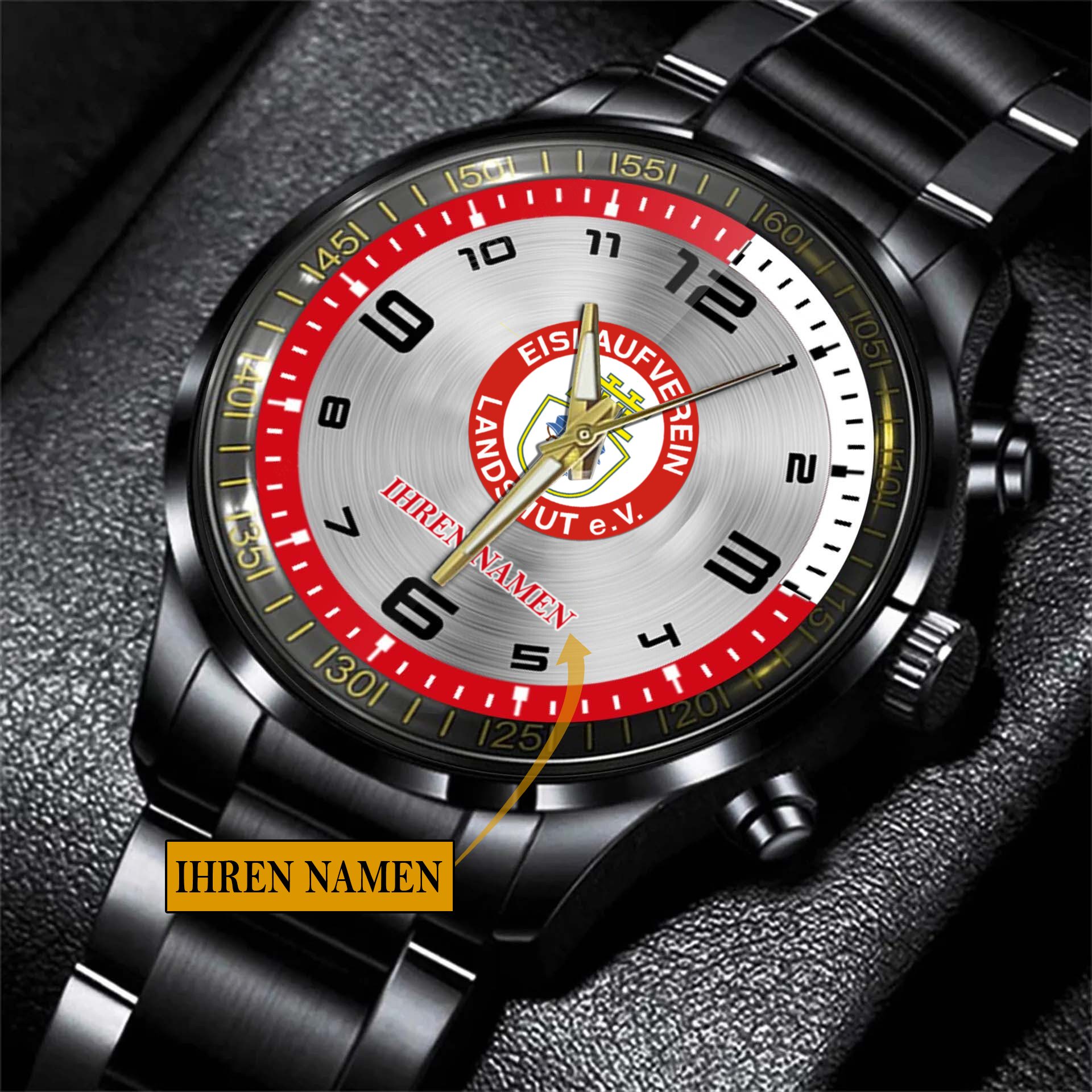 EV Landshut Individueller Name Stahluhr EV Landshut Individueller Name Stahluhr