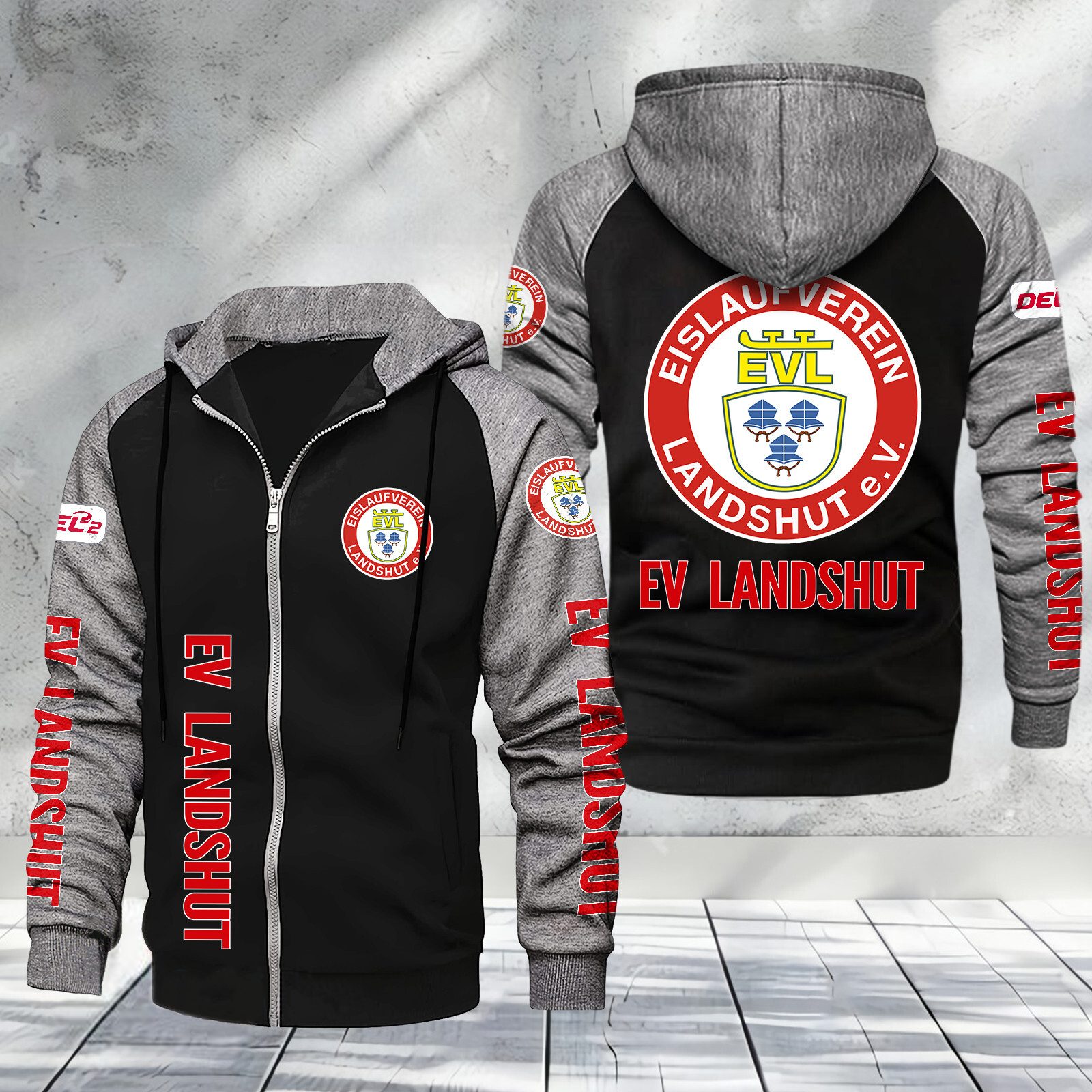 EV Landshut Raglan Zip Hoodie – Sonderausgabe EV Landshut Raglan Zip Hoodie – Sonderausgabe