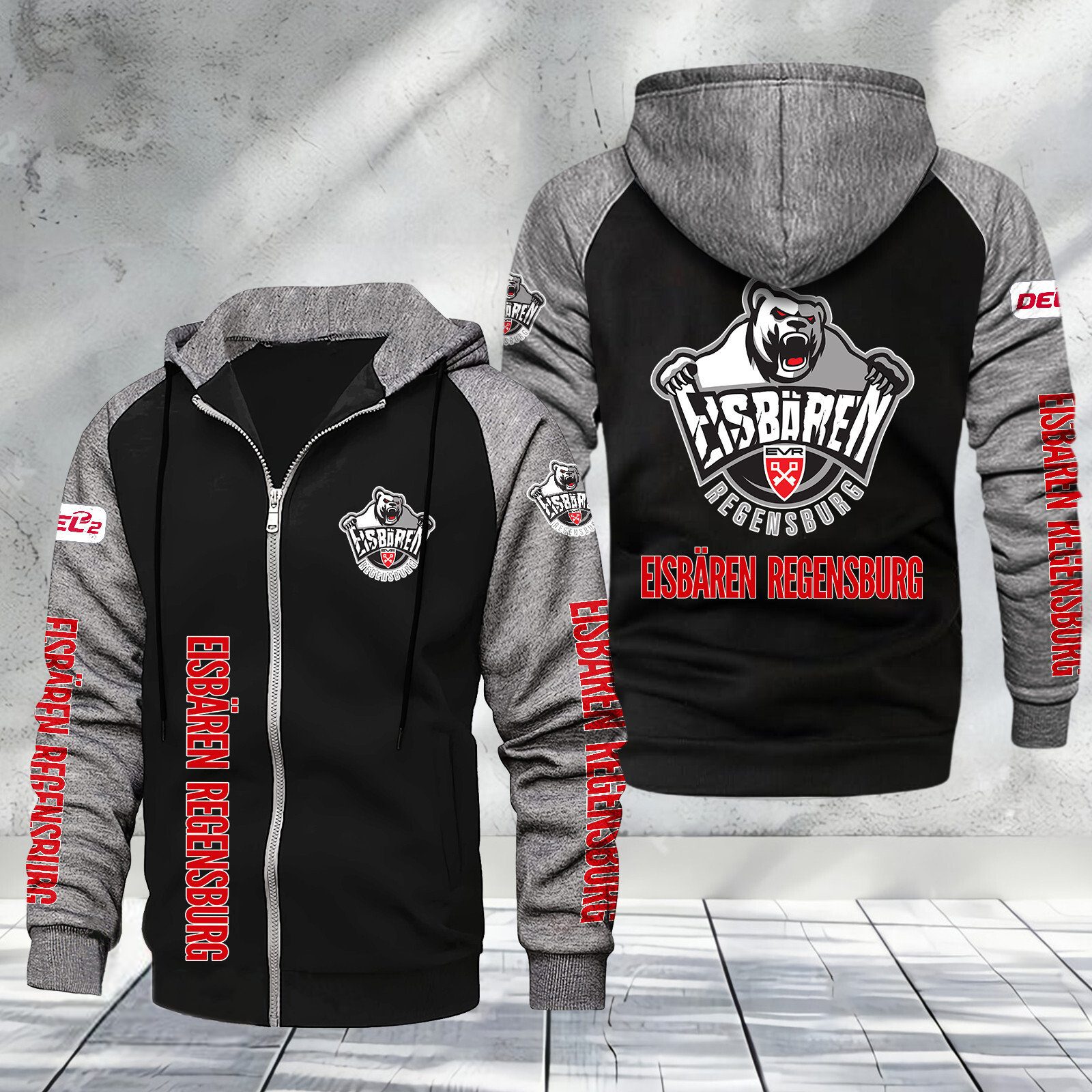 Eisbären Regensburg Raglan Zip Hoodie – Sonderausgabe Eisbären Regensburg Raglan Zip Hoodie – Sonderausgabe