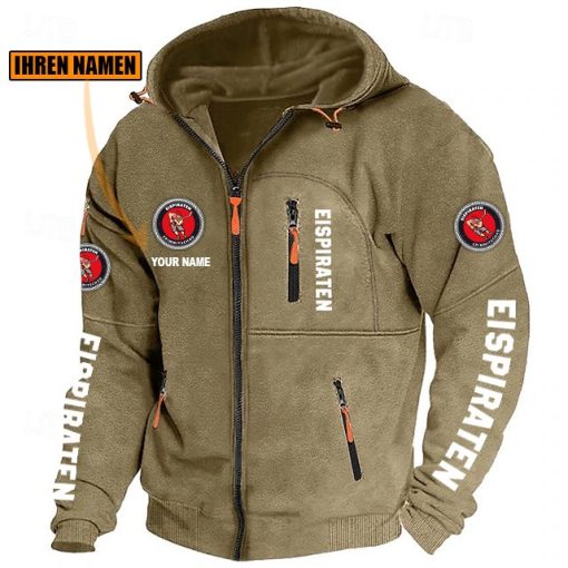 Eispiraten Crimmitschau Individueller Name Neue Version Zip-Up-Jacke Eispiraten Crimmitschau Individueller Name Neue Version Zip-Up-Jacke