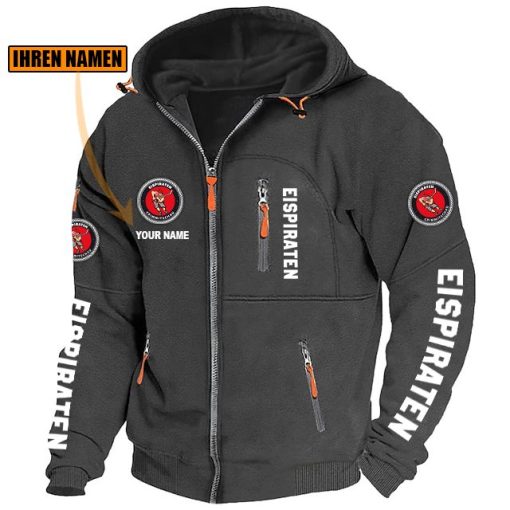 Eispiraten Crimmitschau Individueller Name Neue Version Zip-Up-Jacke Eispiraten Crimmitschau Individueller Name Neue Version Zip-Up-Jacke