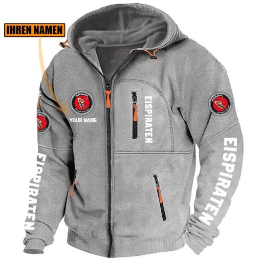 Eispiraten Crimmitschau Individueller Name Neue Version Zip-Up-Jacke Eispiraten Crimmitschau Individueller Name Neue Version Zip-Up-Jacke