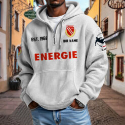 Energie Cottbus – Waffel-Hoodie neue Version mit Ihrem Namen
