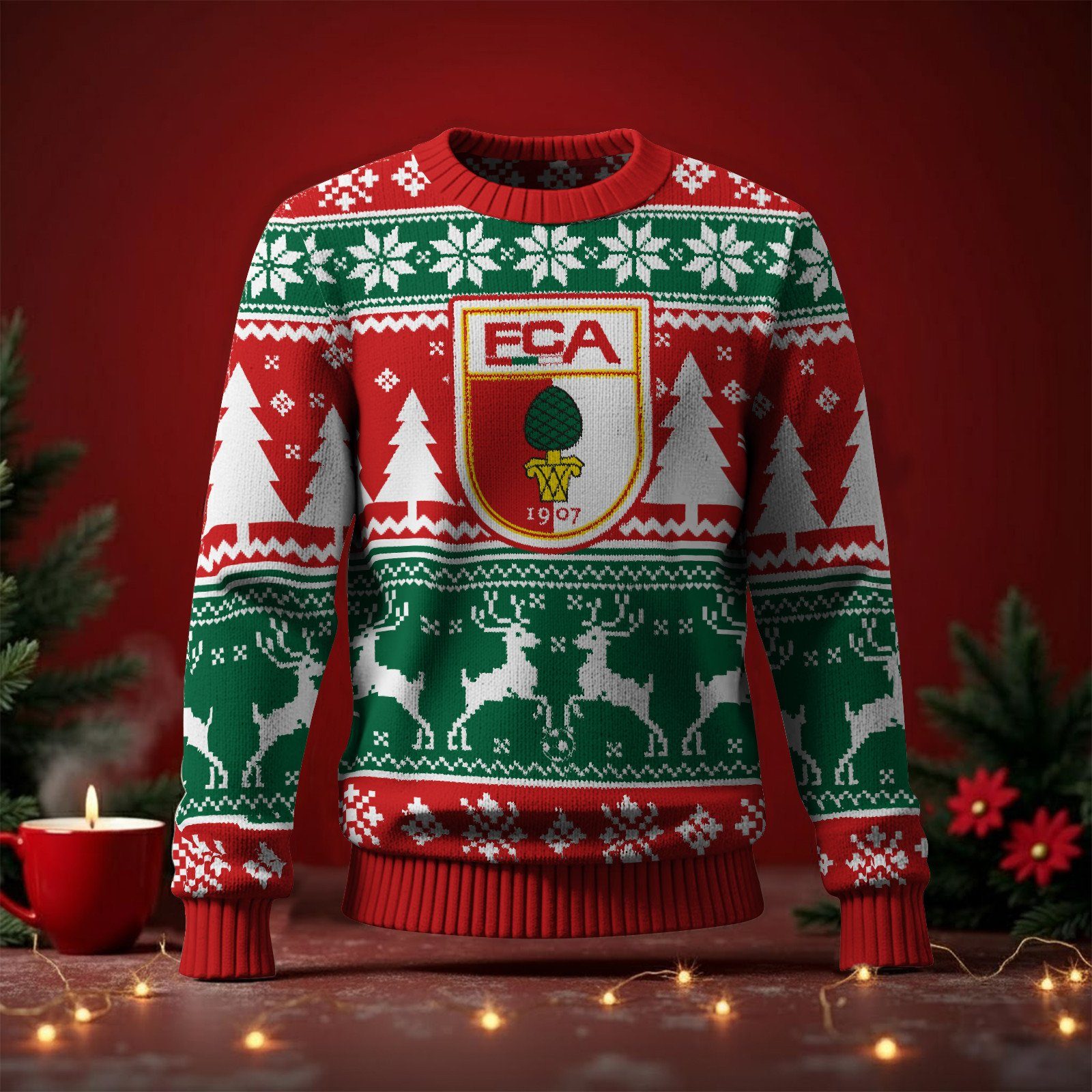 FC Augsburg Fan Edition Weihnachtspullover im neuen Design FC Augsburg Fan Edition Weihnachtspullover im neuen Design