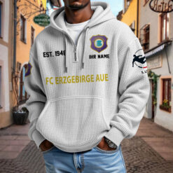 FC Erzgebirge Aue – Waffel-Hoodie neue Version mit Ihrem Namen