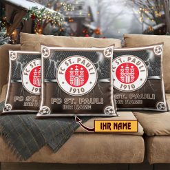 FC St. Pauli – Individueller Name im neuen Design, Kissen mit Füllung