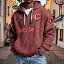 Fortuna Düsseldorf – Waffel-Hoodie neue Version mit Ihrem Namen