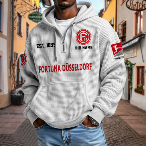 Fortuna Düsseldorf – Waffel-Hoodie neue Version mit Ihrem Namen Fortuna Düsseldorf – Waffel-Hoodie neue Version mit Ihrem Namen