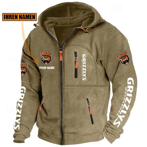 Grizzlys Wolfsburg Individueller Name Neue Version Zip-Up-Jacke Grizzlys Wolfsburg Individueller Name Neue Version Zip-Up-Jacke
