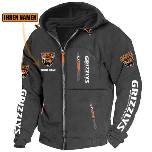 Grizzlys Wolfsburg Individueller Name Neue Version Zip-Up-Jacke Grizzlys Wolfsburg Individueller Name Neue Version Zip-Up-Jacke