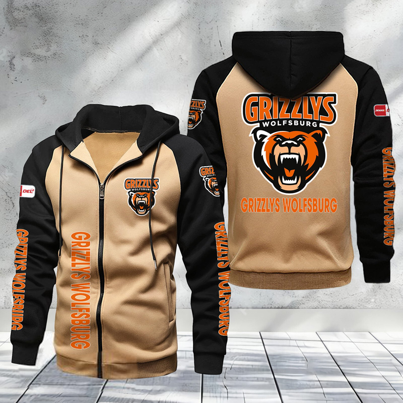 Grizzlys Wolfsburg Raglan Zip Hoodie – Sonderausgabe Grizzlys Wolfsburg Raglan Zip Hoodie – Sonderausgabe