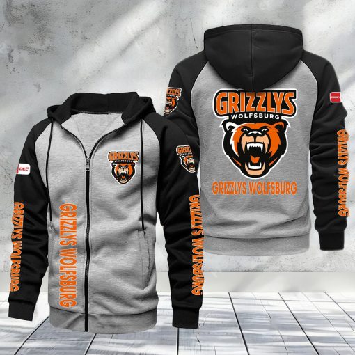 Grizzlys Wolfsburg Raglan Zip Hoodie – Sonderausgabe Grizzlys Wolfsburg Raglan Zip Hoodie – Sonderausgabe