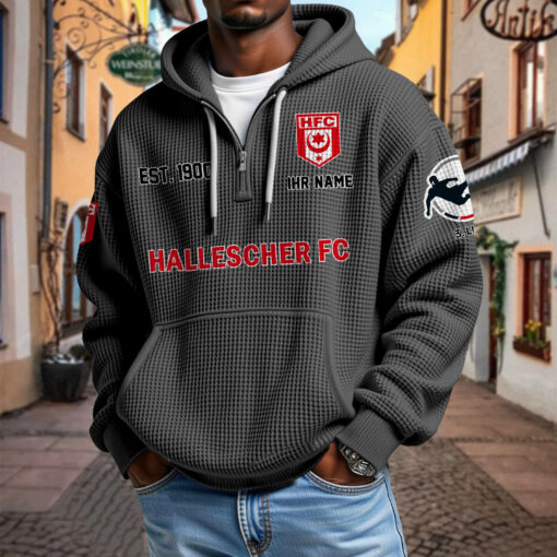 Hallescher FC – Waffel-Hoodie neue Version mit Ihrem Namen Hallescher FC – Waffel-Hoodie neue Version mit Ihrem Namen