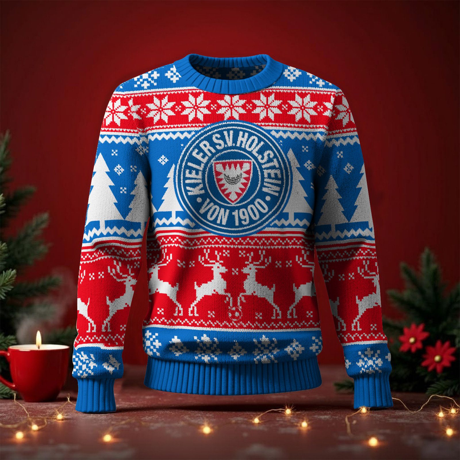 Holstein Kiel Fan Edition Weihnachtspullover im neuen Design Holstein Kiel Fan Edition Weihnachtspullover im neuen Design