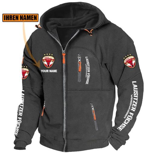 Lausitzer Füchse Individueller Name Neue Version Zip-Up-Jacke Lausitzer Füchse Individueller Name Neue Version Zip-Up-Jacke
